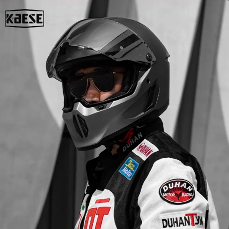

KAESE Newwest Motorcycle Helmet Retro Full Helmet Men Women Cruise Riding Helmet DOT certification for All Four Seasons
