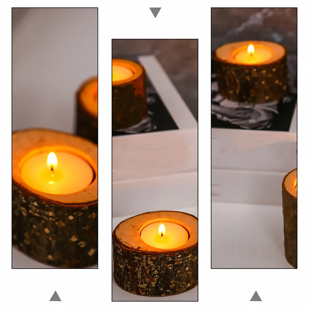 Creative Wooden Candlestick Holder 5Pcs Natural Branch Style for Wedding Party Home Decor Festive Holder Tea Light Stake