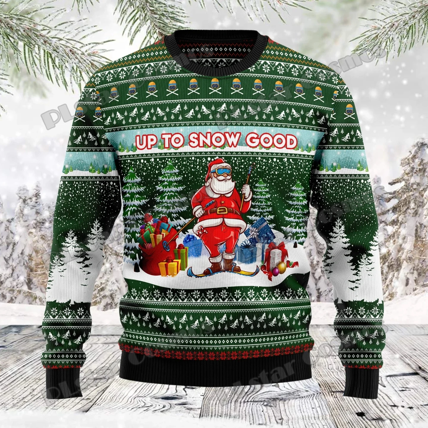 Funny Skull Santa Clause 3D Printed Men's Crew-Neck Ugly Christmas Sweater Winter Unisex Casual Warm Knit Pullover Sweater MY05