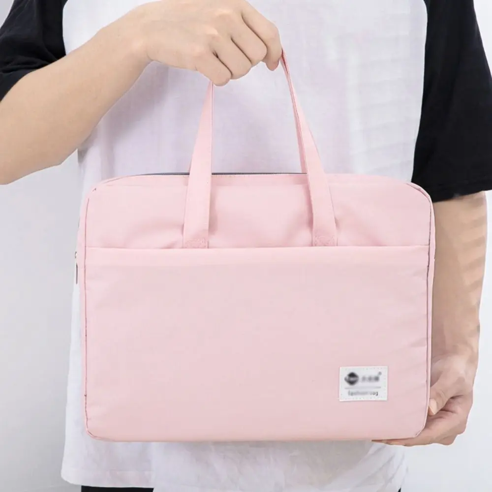 

Large Capacity Document Storage Bag Oxford Cloth Waterproof A4 File Organizer Double Layer Lightweight Book Storage Bag Office