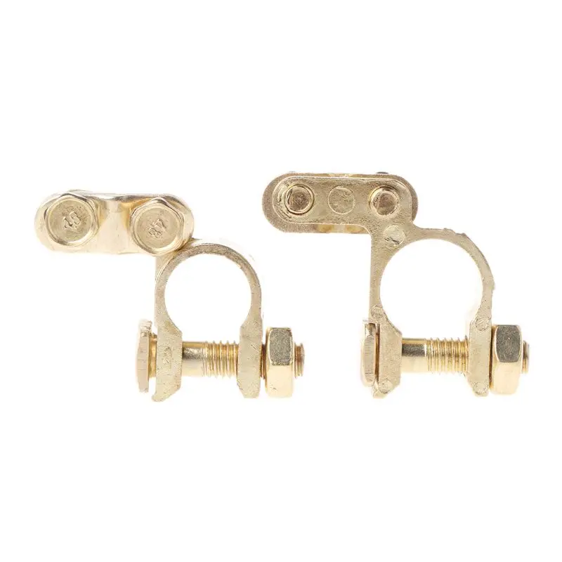 

A70F 2Pcs Durable Replacement Auto Car Battery Terminal Clamp Clips Brass Connector