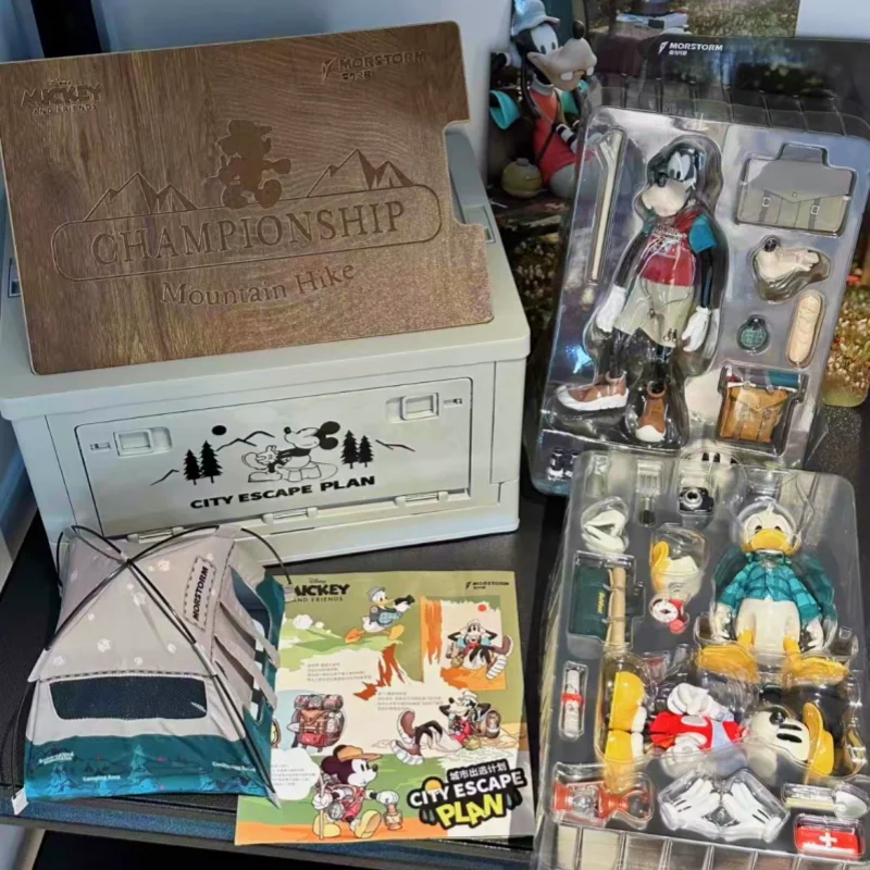 

Morstorm Disney City Escape Plan Camping Figure Mickey Donald Duck Dolls Cute Models Figurine Cute Gifts Doll Decorative Model