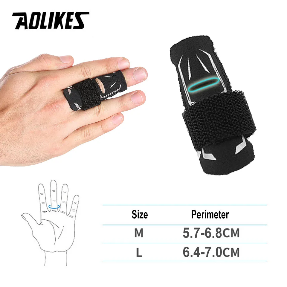 AOLIKES 1PCS Finger Splint Guard Bands Compression Breathable Finger Sleeve for Basketball Sport Aid Support Wrap Caps Protector