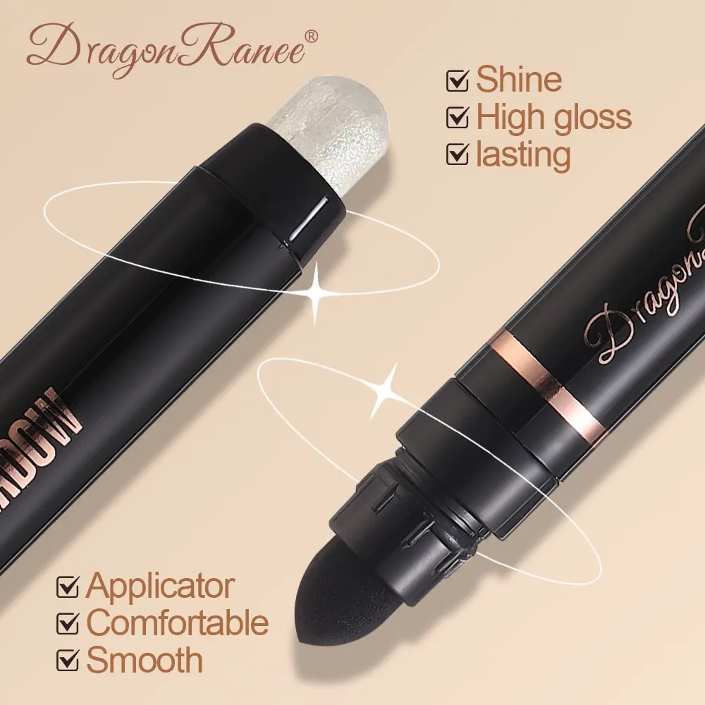 Glitter Metallic Double Head Eyeshadow Pencil Highlighter Pigment Waterproof Easy Apply Blue Green Pearlescent White Eyeshadow