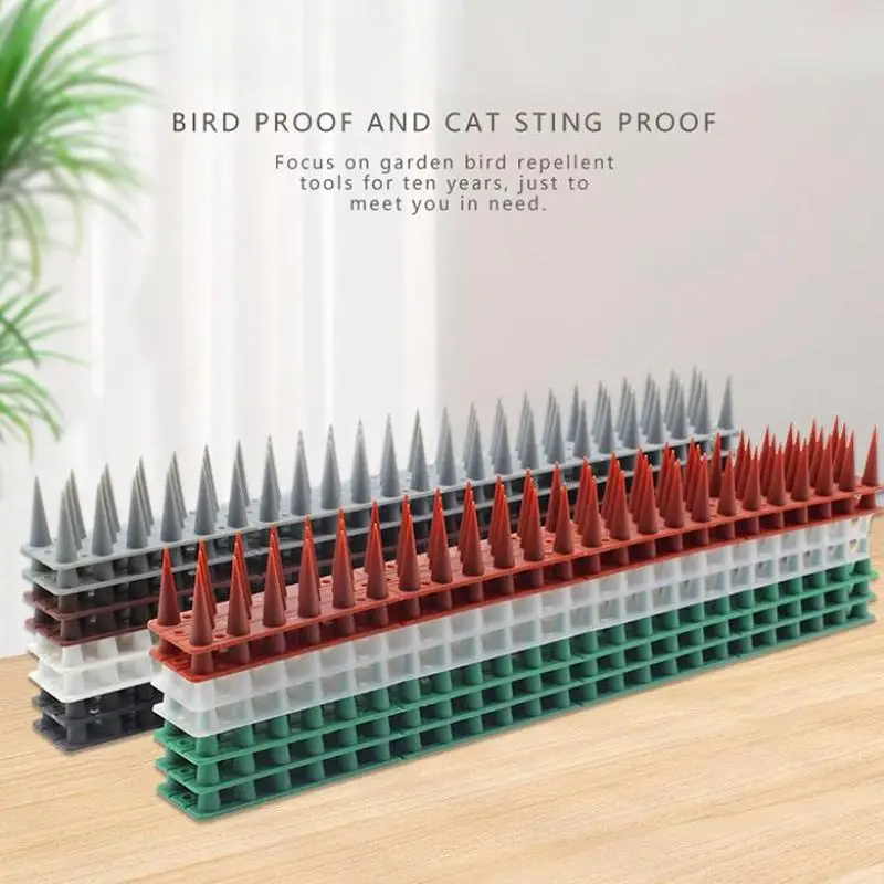 10Pcs Plastic Bird Repeller Spikes Fence Wall Cat Anti Pigeon Spikes Anti-bird Outdoor Squirrel Garden Fences Animal Repellent