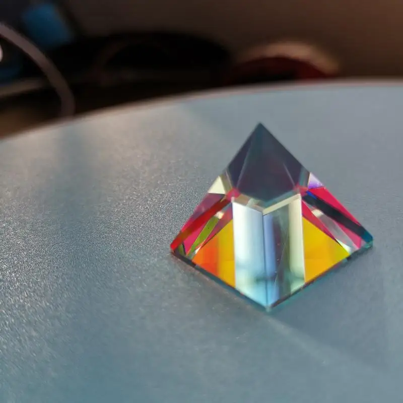 Dichroic Pyramid Colorful Prism Optical Glass Craft Gift Home Decor