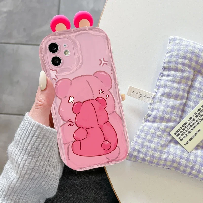 Cartoon 3D Ears Clear TPU Phone Case For Xiaomi Mi POCO F6 M6 X6 X5 F3 F4 M3 M4 X4 GT X3 NFC 14 Pro 11 Lite 5G NE 12T 12 Cover image 4