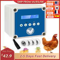 Automatic Chicken Coop Door Openers Controller LCD Timer Light Sensor Solar Battery Electric Power Poultry House Flap 0.8kg