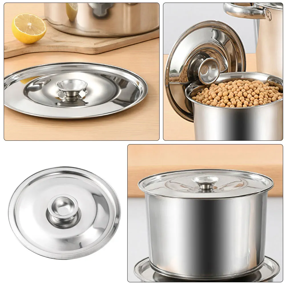 

Premium Stainless Steel Oil Pot Cover Reusable Jar Pan Lid Metal Seasoning Pot Spill Proof Lid Kitchen Cookware Accessory 16cm