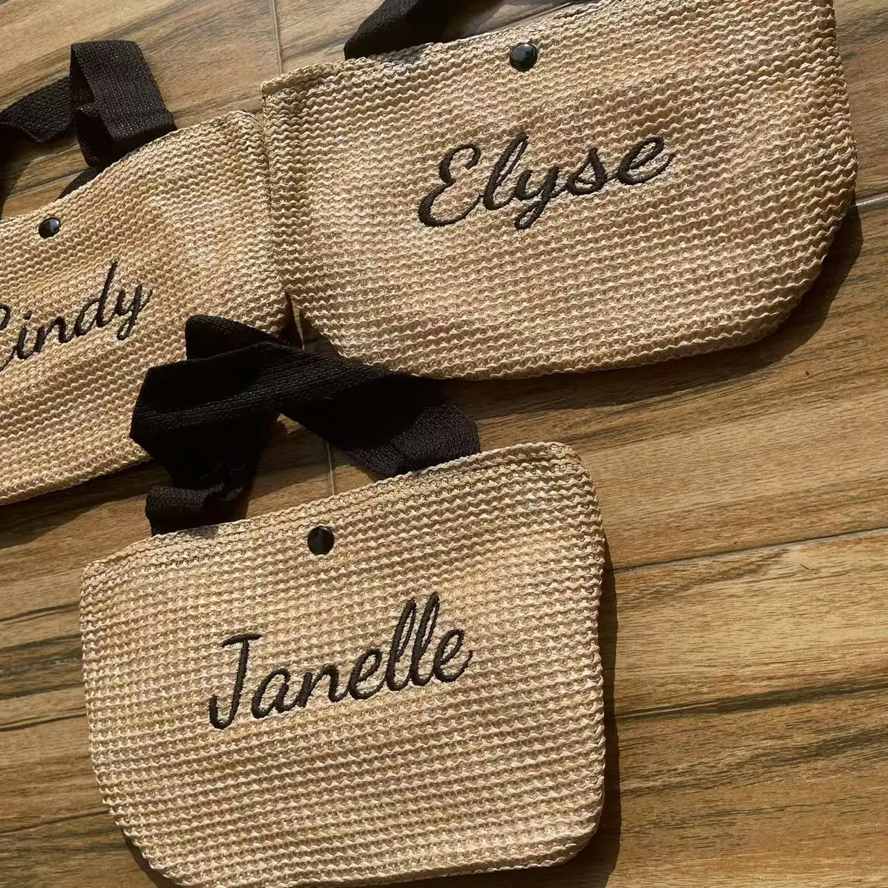 Customized Straw Tote Bags, Personalized Name Wedding Guest Gift, Hand Monogrammed Bag, Bridal Shower Bags, Custom Gift for Her