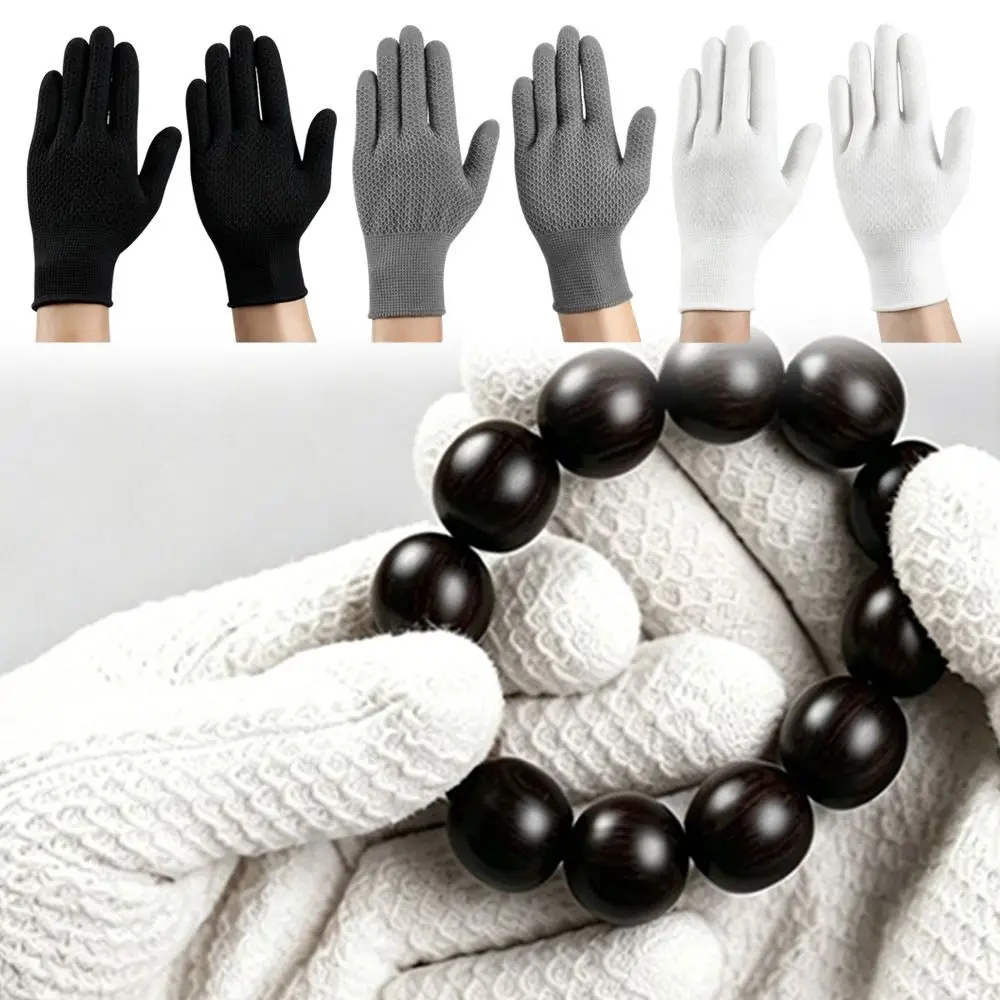 12 Pairs Pineapple Antique Work Gloves Breathable Wear-Resistant Textured Work Mittens Solid Color Comfortable