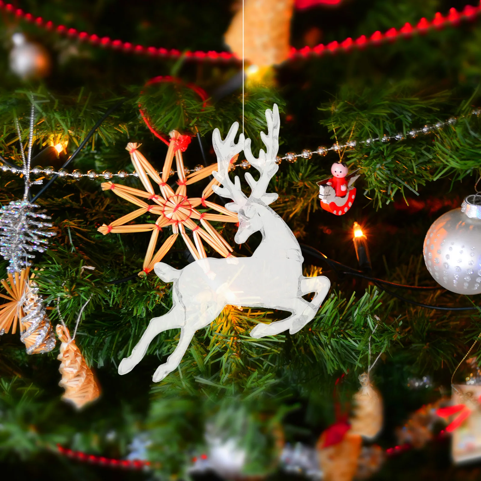 

3 Pcs Elk Ornaments Christmas 2024 Outdoor Decoration for Tree Antler Reindeer Topper Decorations Pendant Statue