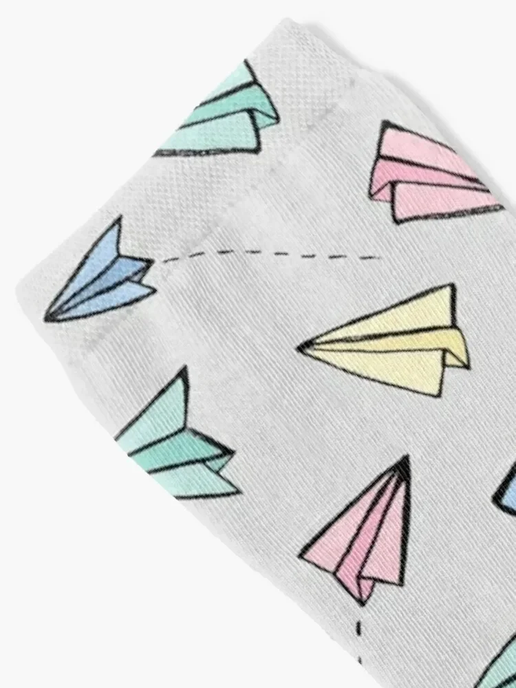 Paper Planes in Pastel Socks warm winter heated Crossfit Socks Men's Women's