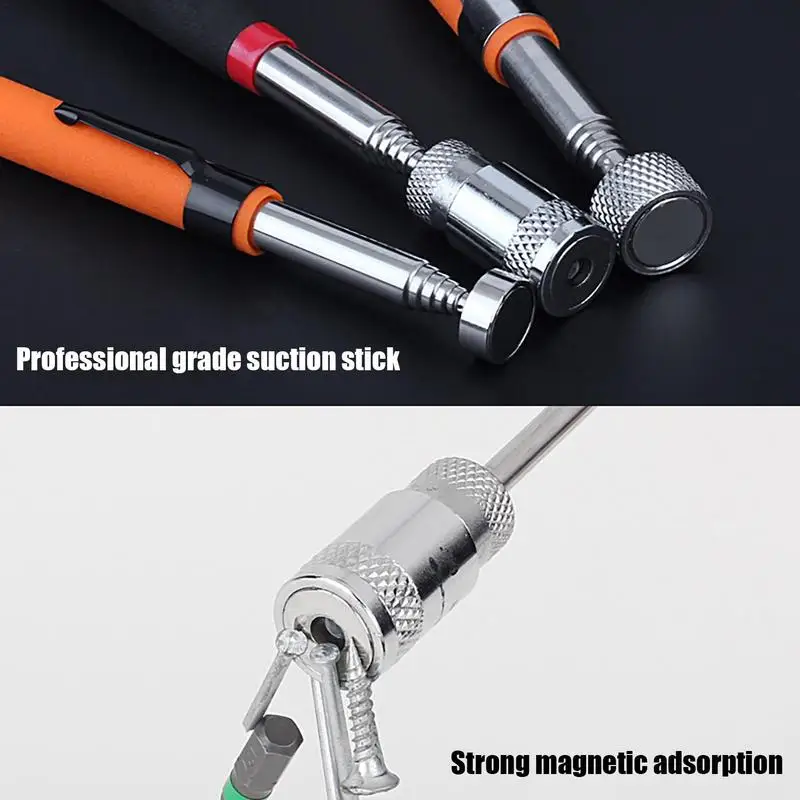 Magnetic Telescopic Pick-Up Tools Grip LED Light Adjustable Extendable Long Reach Pen Handy Tool for Picking Up Screws Nuts Bolt