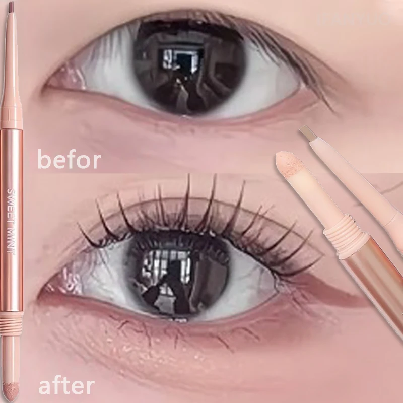 Double Headed Brightening Aegyo Sal Pen Waterproof Lying Silkworm Eyeliner Stick Highlighter Matte Shadow Pen Contour Eye Makeup