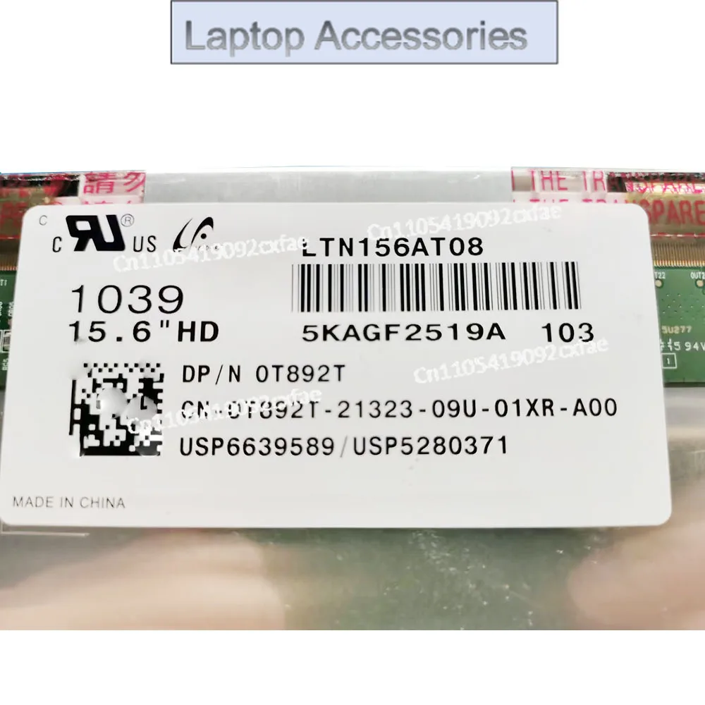 CHJ LTN156AT08 LP156WH2 TPB1 B156XW02 V.5 For Dell E5510 E6510 M4500 Laptop Lcd Screen Display Matrix 30PIN 1366x768 15.6''