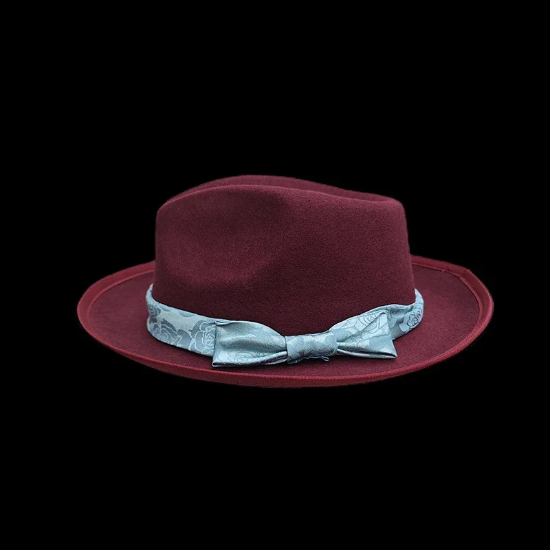 Top Grade Wool Fedora Men Women Luxury Autumn Winter Trilby Hat With Bowknot Ribbon Church Dress Wedding Fedora Jazz Hat NZ371