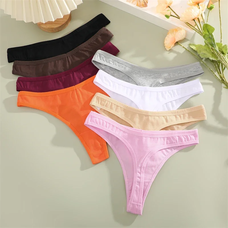 3Pcs/Set Seamless Thong Cotton Women Thin Strap Low Waist High Flexibility Pant… - Image 4