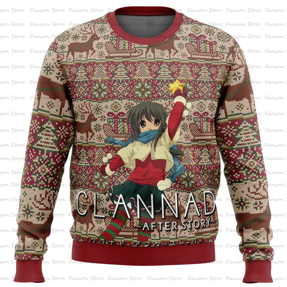 Pull de dessin animé Anime Clannad en-ly pour hommes et femmes, Tomoya et stationnaire, pull de Noël, sweat à capuche pour coupl