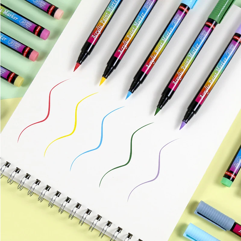 Набор акриловых маркеров для рисования, 12 цветов