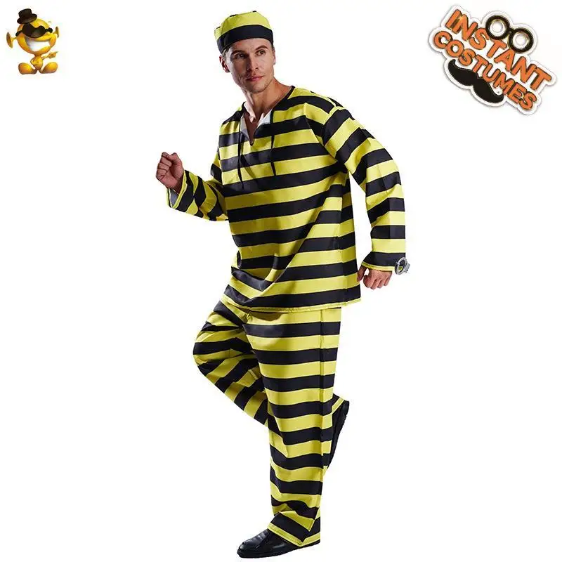 جديد loween زوجين دور بلانغ الزي حجم كبير مخطط سجين تأثيري مجموعة المرحلة زي بولي Material المواد KTV Dr