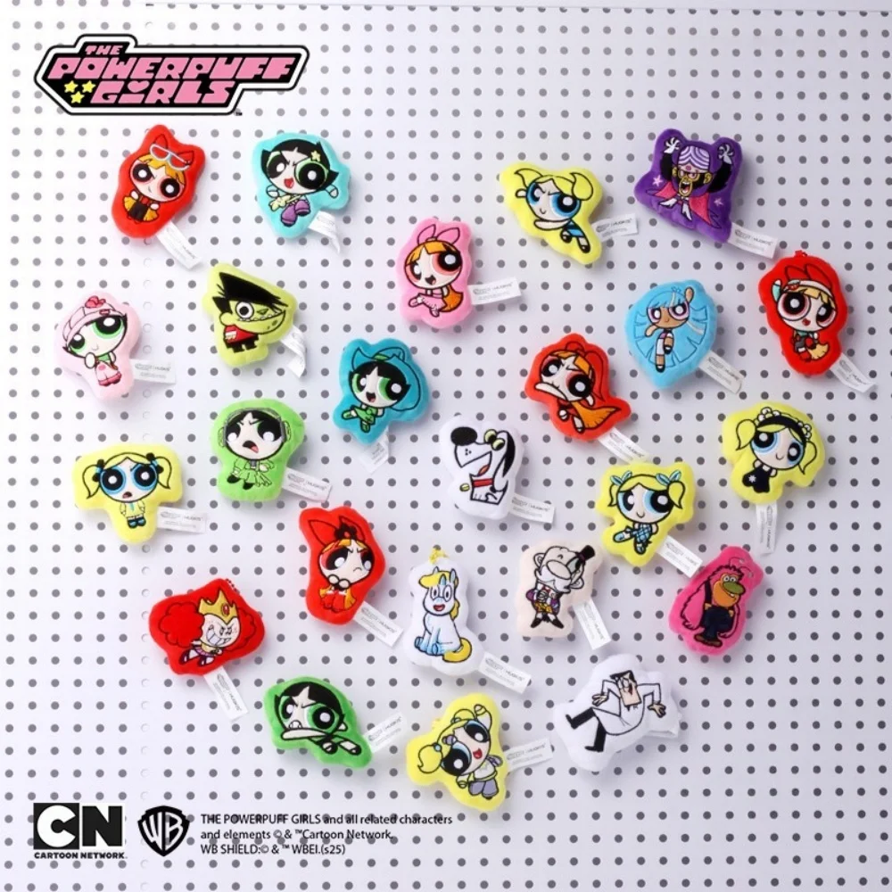 Genuine The Powerpuff Girls Plush Keychain Blossom Bubbles Buttercup Cartoon Backpack Decor Girls Birthday Christmas Gifts