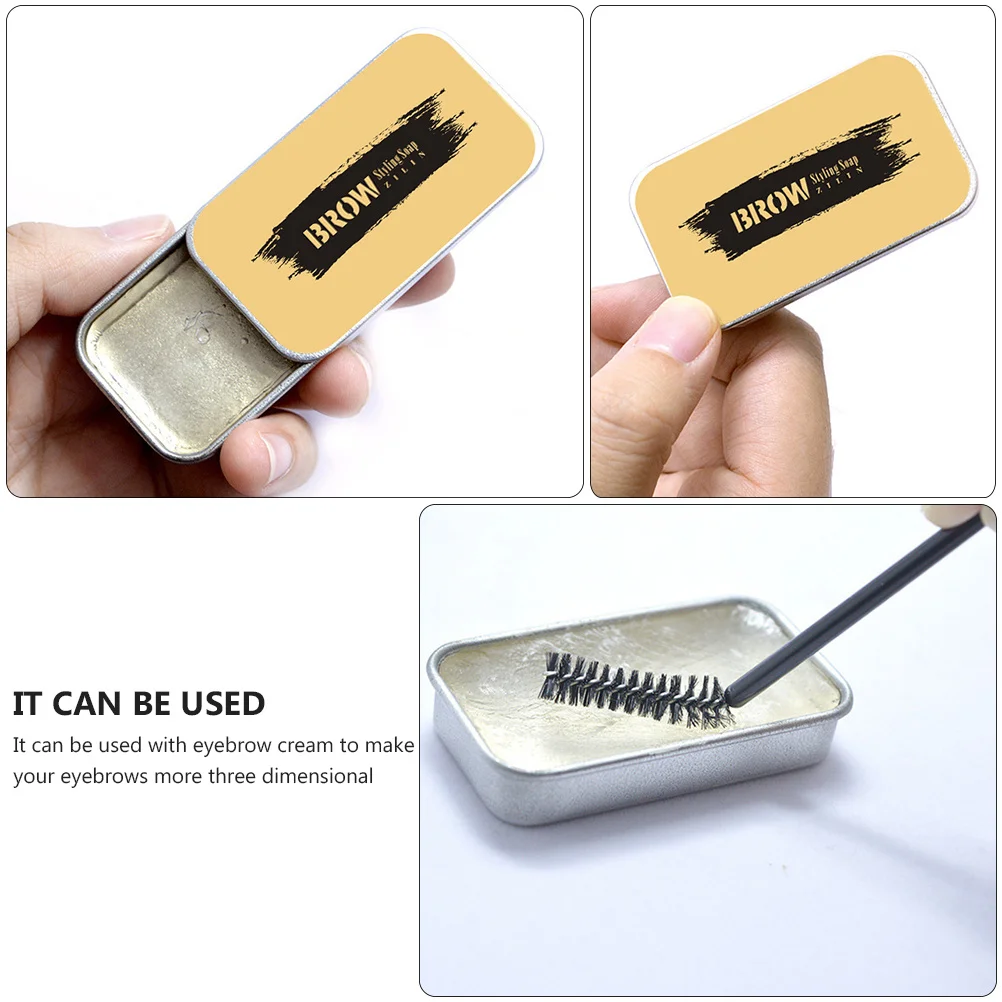 3 set Kit per lo styling delle sopracciglia Texture naturale Pennello angolato per crema Pomata Gel Strumento per modellare le sopracciglia Impermeabile Facile da definir