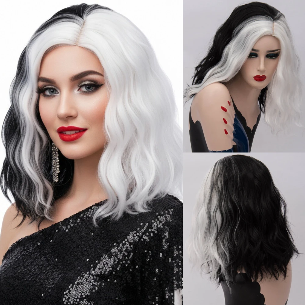 

Женский короткий волнистый парик средней части боб с челкой, синтетический парик для ежедневного использования, косплей-вечеринка