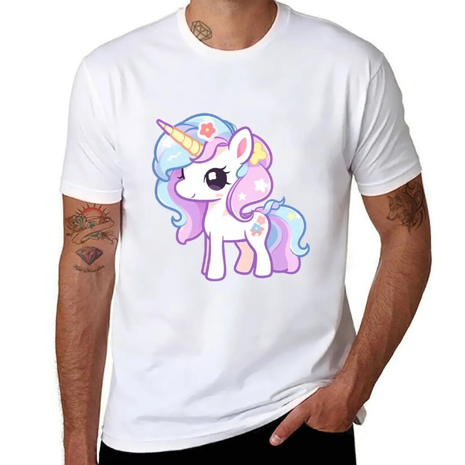 

Cute Chibi Unicorn in Pastel Colors T-Shirt t shirt man plain t shirts for man graphic tees T-Shirt