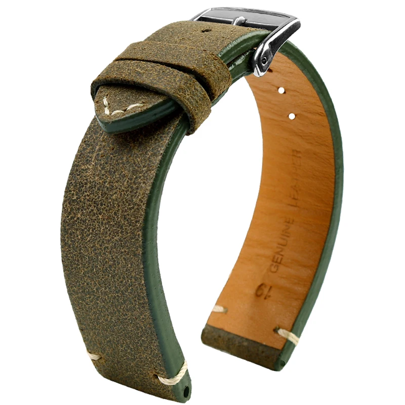 론진용 남성용 빈티지 가죽 시계, 리틀 주근깨 시계 스트랩, L28194932 밴드, 19mm 소프트 방수 액세서리 포함