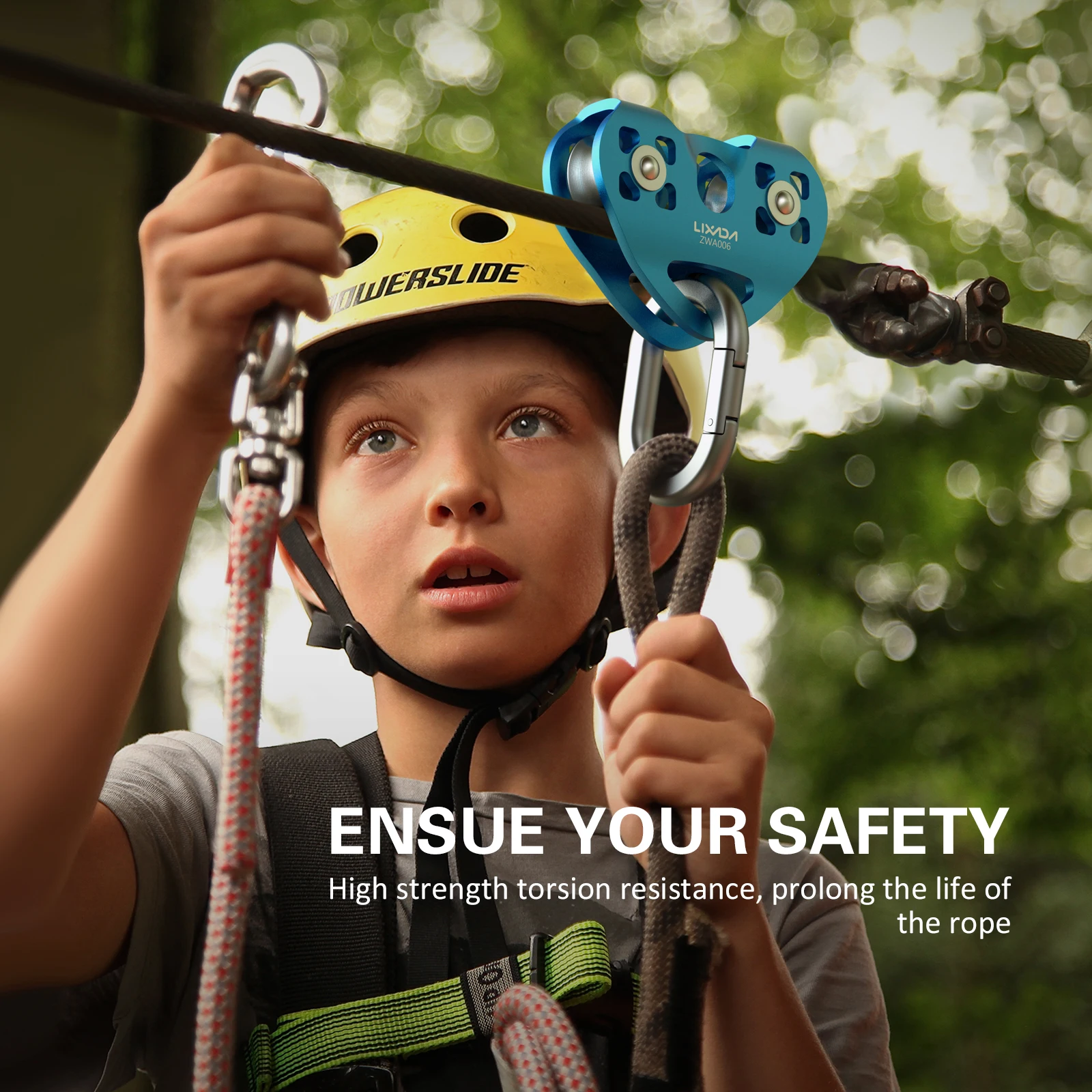 عربة كابل Lixada 30kN بكرة عربة كابل مع محمل كروي تسلق رضوخ ألوفت العمل زيبلاين كابل عربة عربة