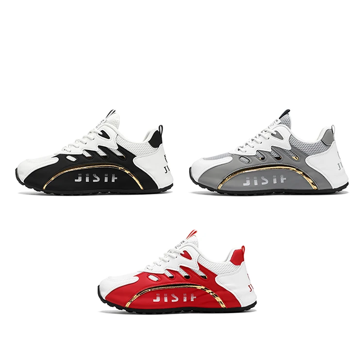 Modische Low-Top-Laufschuhe für Herren mit Farbblockdesign, atmungsaktivem Mesh, weichen und leichten Sohlen sowie Stofffutter, die ein hohes Maß an Komfort bieten und für Outdoor-Wanderungen, Laufen und Fitness-Workouts geeignet sind. – Detail 3