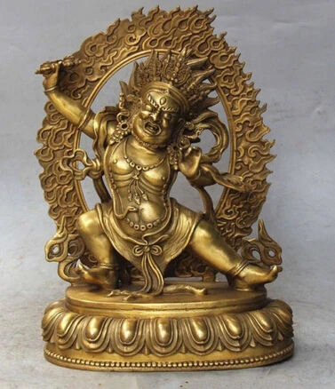 Copper Brass CHINESE crafts Asian Elaborate Chinese Classical Tibetan Buddhist Vajrapani (Chana Dorje) buddha Statue