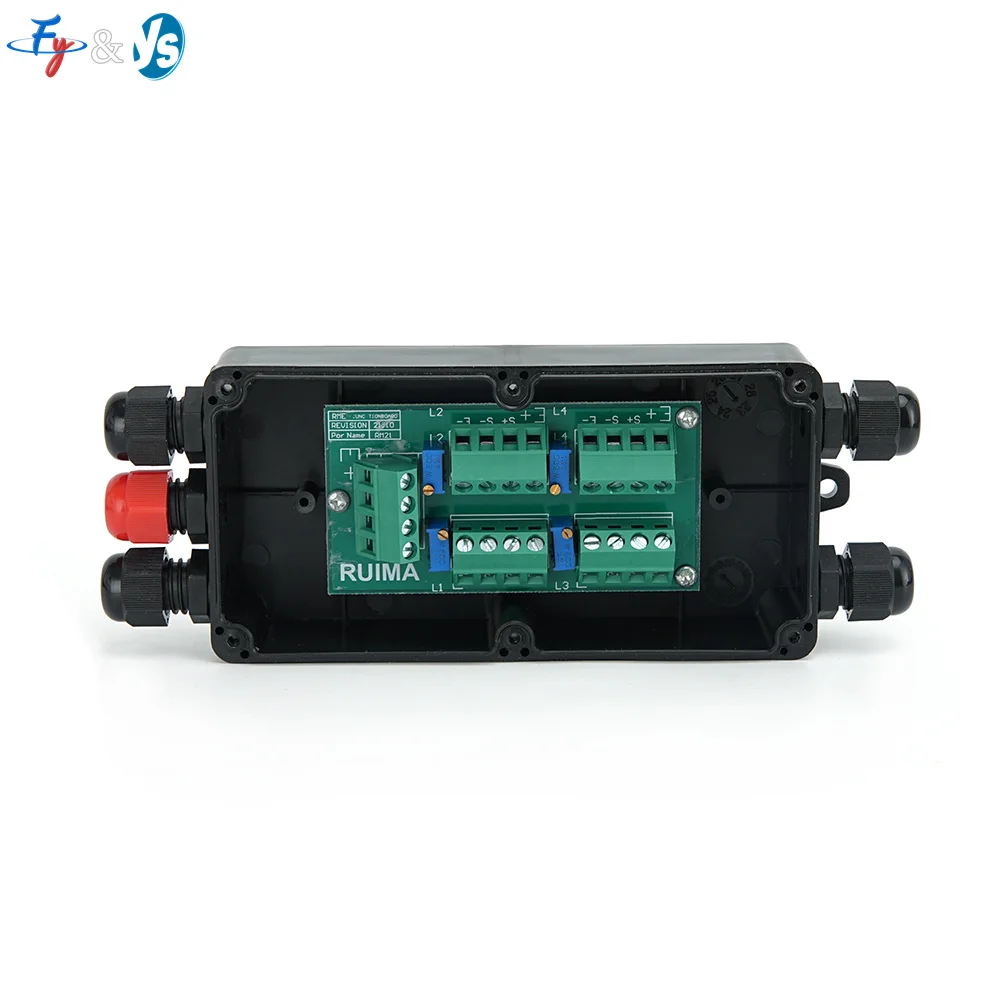 4-Way Load Cell Junction Box 4 In 1 Out 5 Hole 4 Wire Waterproof Junction Box for Small Floor Scale Weighing Sensor