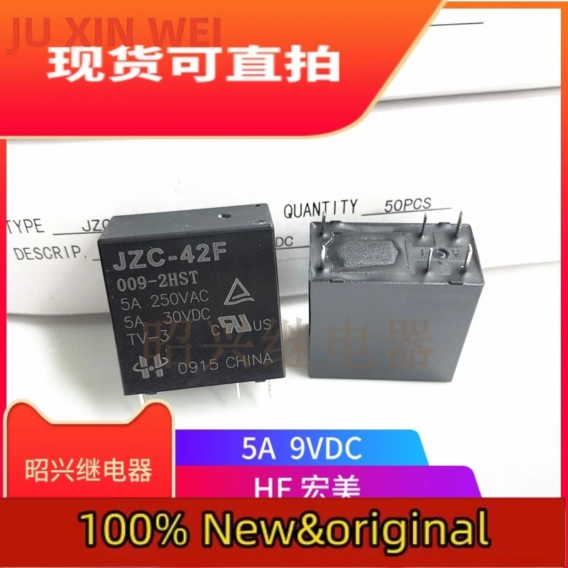 New and original jzc-42f 009-2hst 9vdc5a double normally open hf42f relay