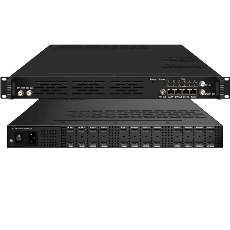Digital TV HD Encoder Modulator H264 HD-MI 8/12/16/24 DVB-T ISDB-T DVB-C ATSC