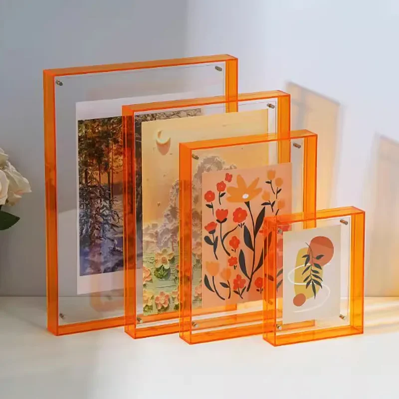 Transparent Acrylic Photo Frame Multi-size DIY Poster Painting Hall Bedroom Wall Decoration Ins Table Picture Colorful Frame