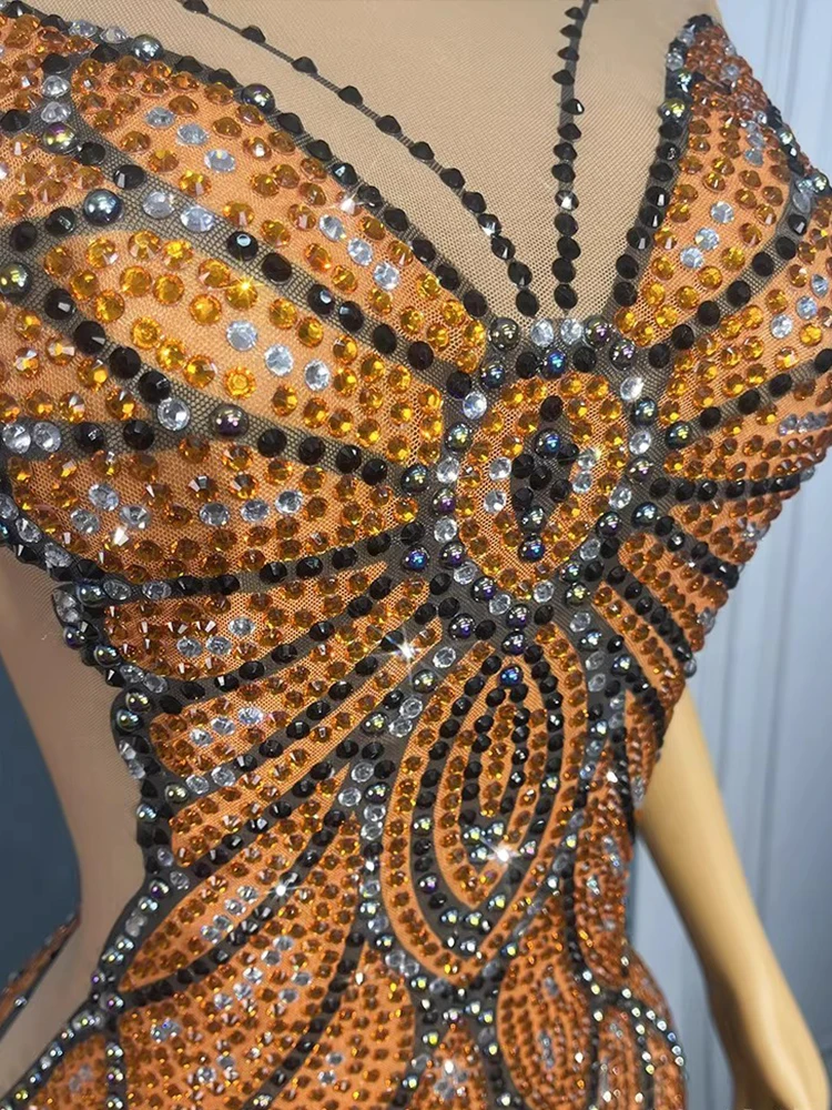 Hoge kwaliteit strass pailletten elastische jurk 2025, nieuwe mode op maat gemaakte dameskleding
