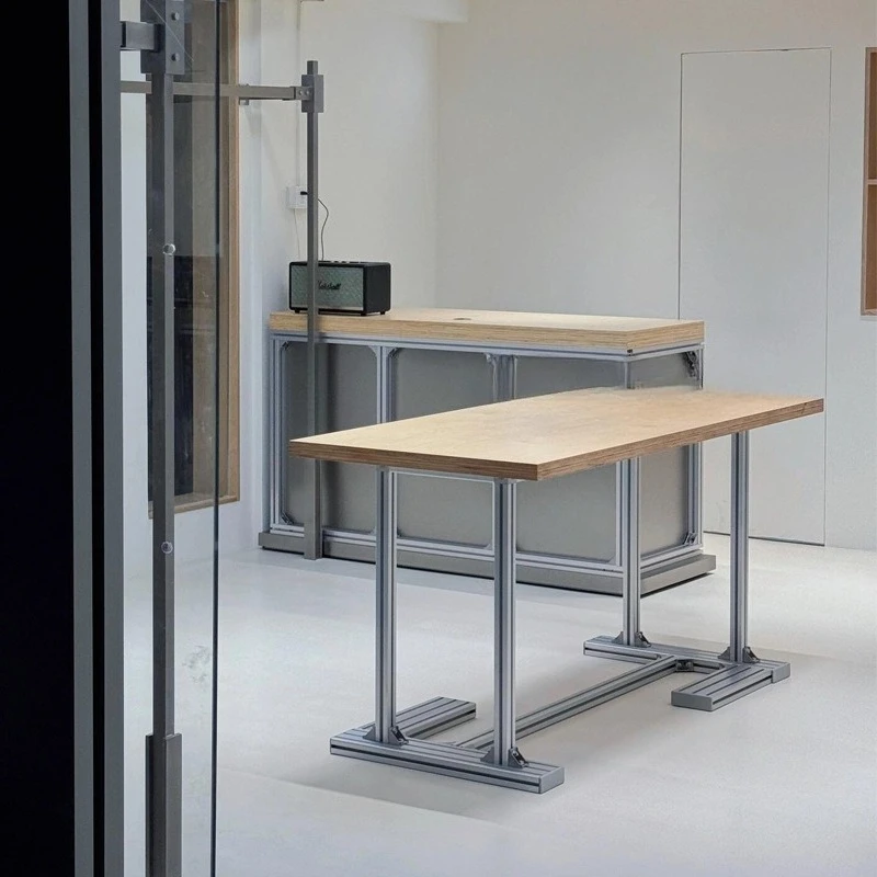 Rectangle clothing store Nakajima table, birch multi-layer board, aluminum profile, running water table, jewelry placement table