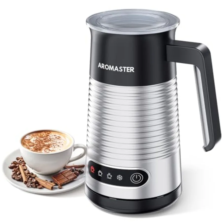 

Milk Frother 4 IN 1 Electric Milk Frother and Steamer for Coffee Lattes Cappuccinos Automatic Hot Dense/Airy Foam and Cold Foam