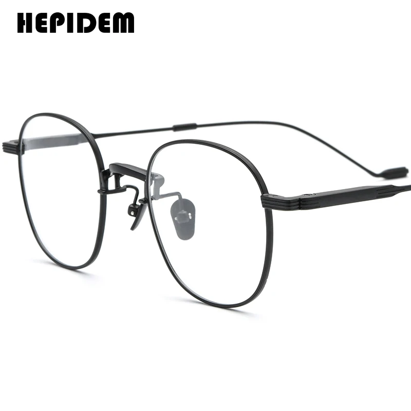 HEPIDEM Alloy Eyeglasses Frame Men Retro Glasses Women Brand Designer Square Japanese Handmade Spectacles 5022