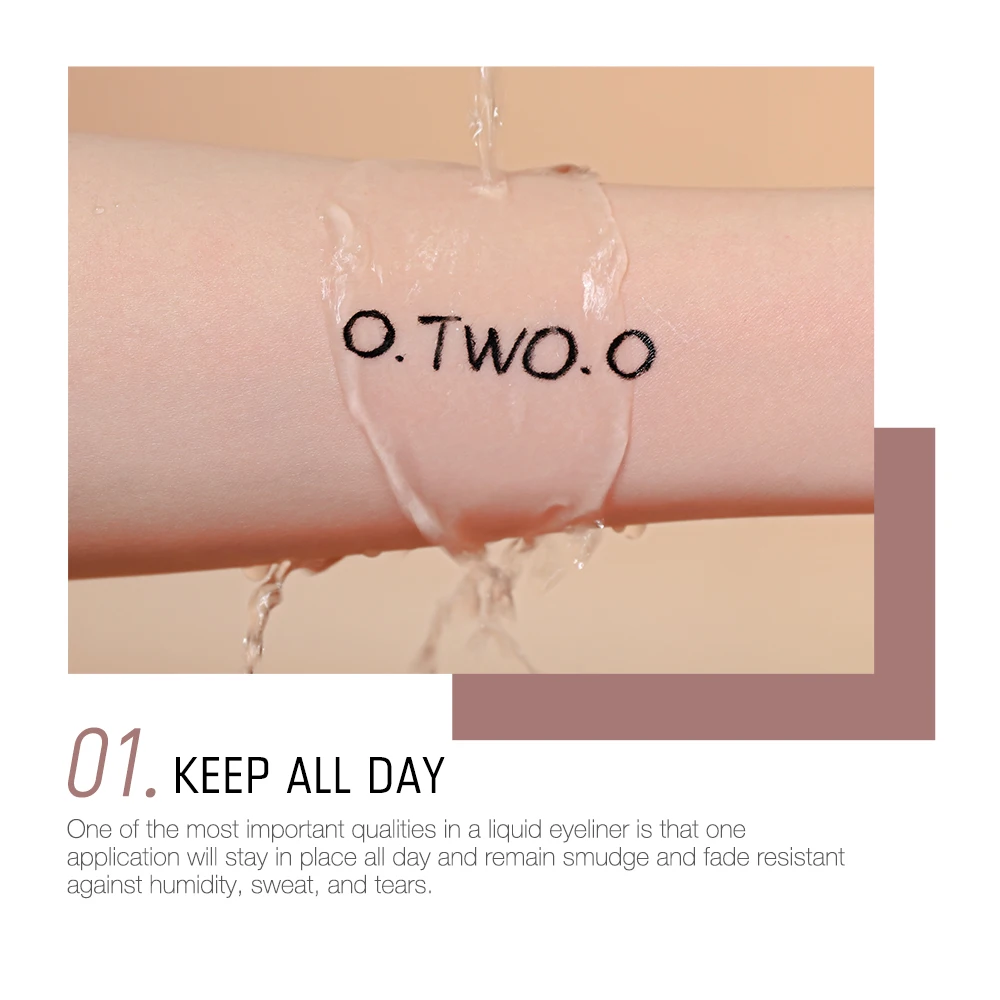 Wholesale O.TWO.O Liquid Eye Liner Pen Two Types Brush Tip Easily Draws Long Lasting EyeLiner Waterproof Pencil Delineador