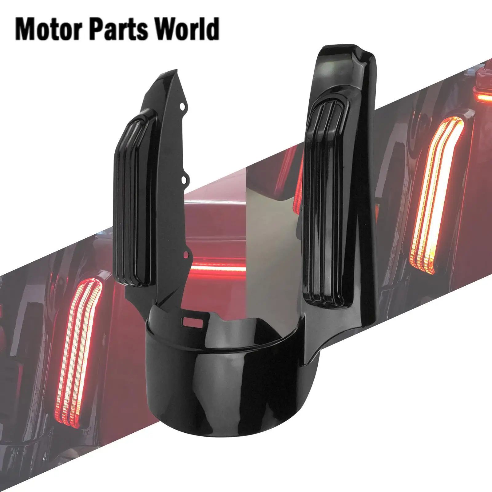 

Motorcycle Rear Fender Extension Fascia With LED Light Smoke Lens For Harley Touring Electra Street Road Glide FLHR FLHTK 09-13