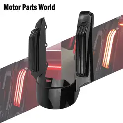 Motorcycle Rear Fender Extension Fascia With LED Light Smoke Lens For Harley Touring Electra Street Road Glide FLHR FLHTK 09-13