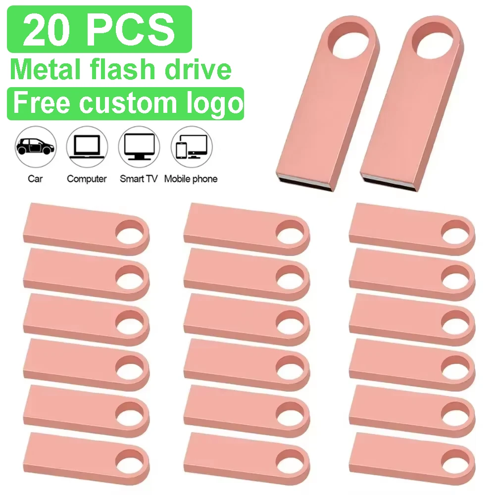 metal usb 2.0 flash drive 64GB 32GB 16GB 8GB 128GB 4gb pen drive pendrive waterproof metal usb flash 20 pcs Customize logo free