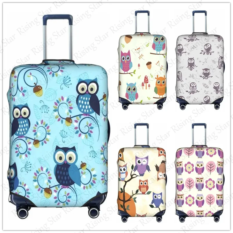 

Travel suitcase protective case suitcase cover, elastic protection, washable Cartoon owl flower painting Luggage cover, 18-32 in