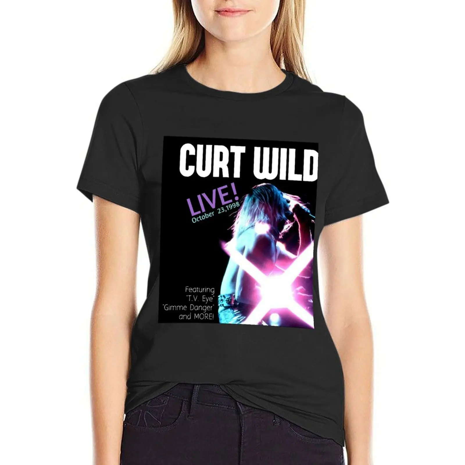 Curt Wild Promo Shirt T-Shirt shirts graphic tees vintage clothes tops summer clothes clothes for woman