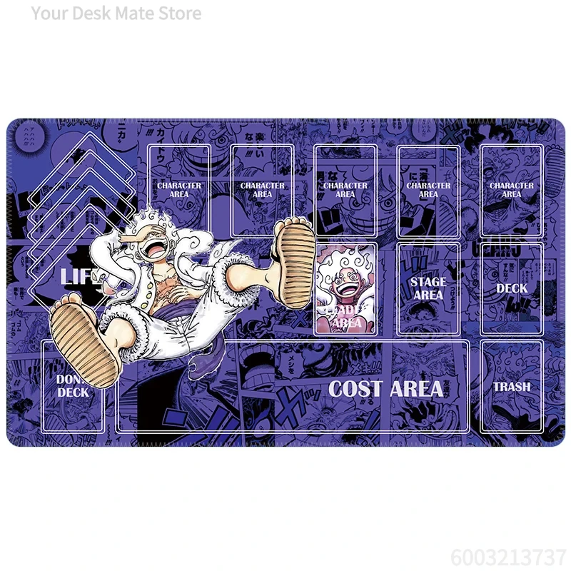One Piece Luffy Gear 5 Nika TCG Spielmatte Wasserdichte Rutschfeste Große Schreibtischunterlage