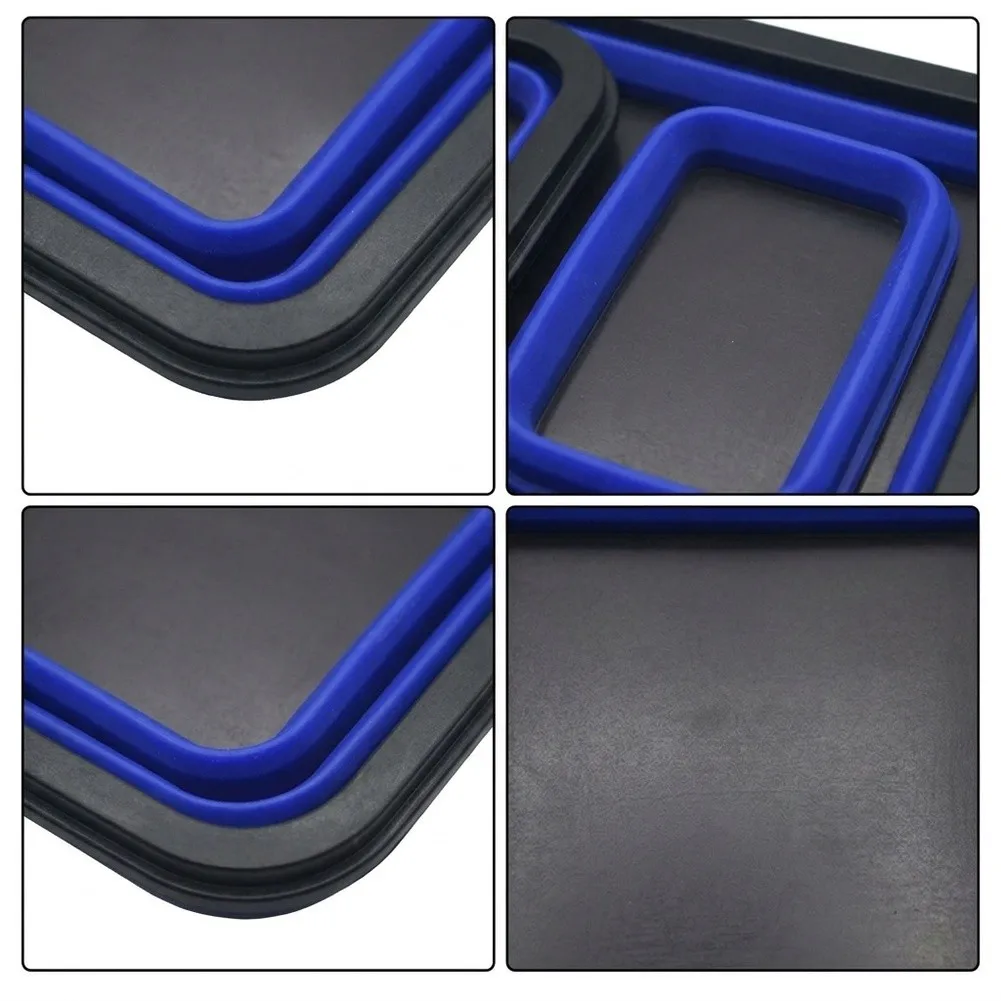 

3 Piece Foldable Magnetic Organizer Tray Set for Small Parts Storage Using Silicone PP and Flexible Magnet 29 19 25cm