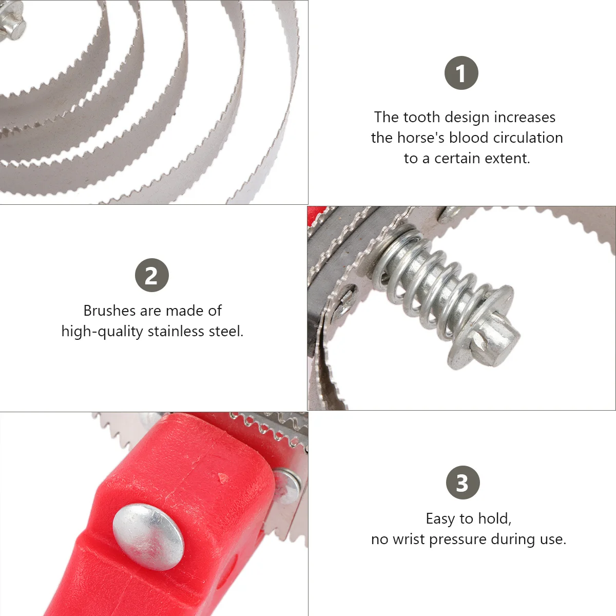 1 قطعة فرشاة الحكة الماشية مقبض بلاستيكي مريح مشط الخدش للحصان الماشية الحيوانات الأليفة إزالة الشعر التساقط الدم